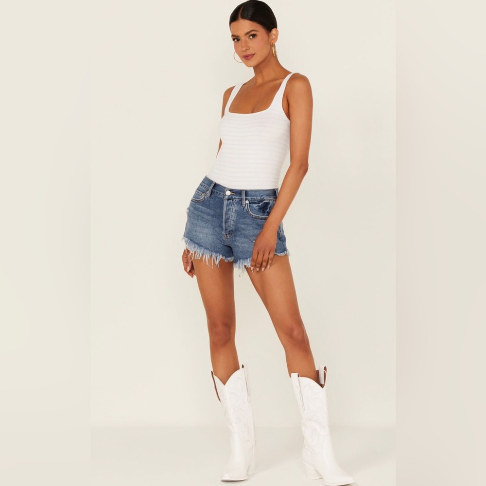 Free People We The Free Jean Shorts Loving Good Vibrations Women’s 29 Distressed - Picture 2 of 12